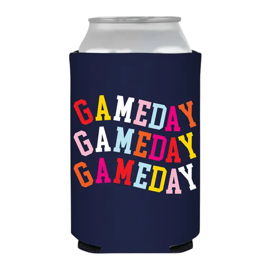 Game Day Rainbow Football Can Cooler