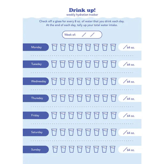 Drink Up! Water Hydration Tracker Notepad